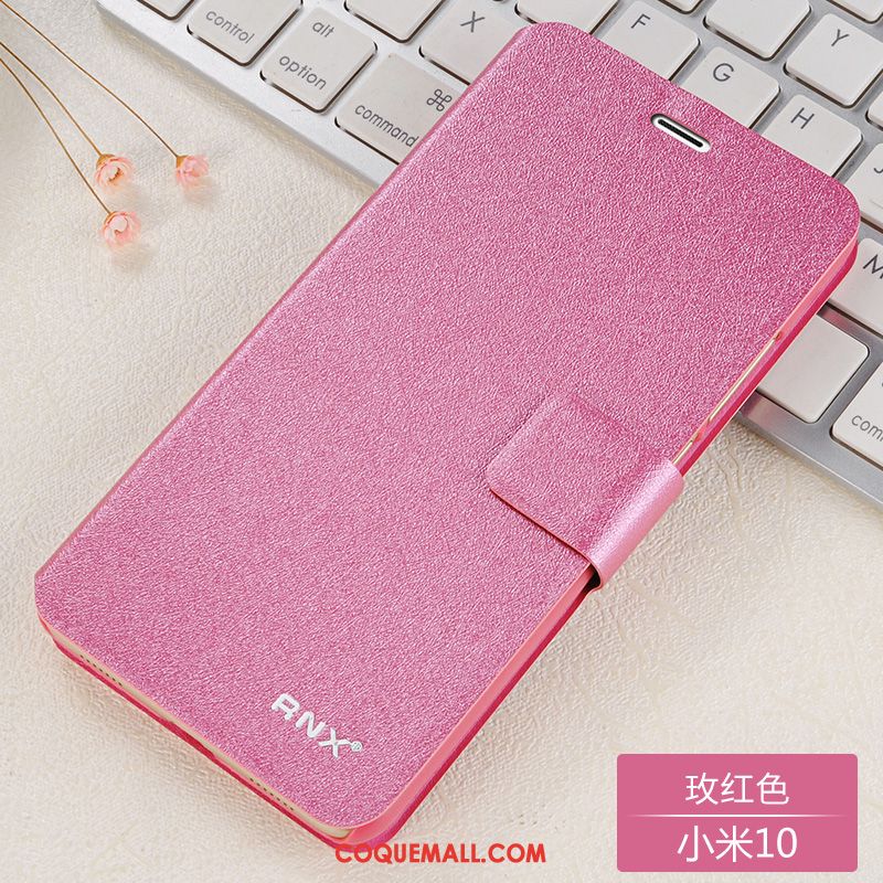 Étui Xiaomi Mi 10 Tout Compris Petit En Cuir, Coque Xiaomi Mi 10 Bleu Clamshell Beige