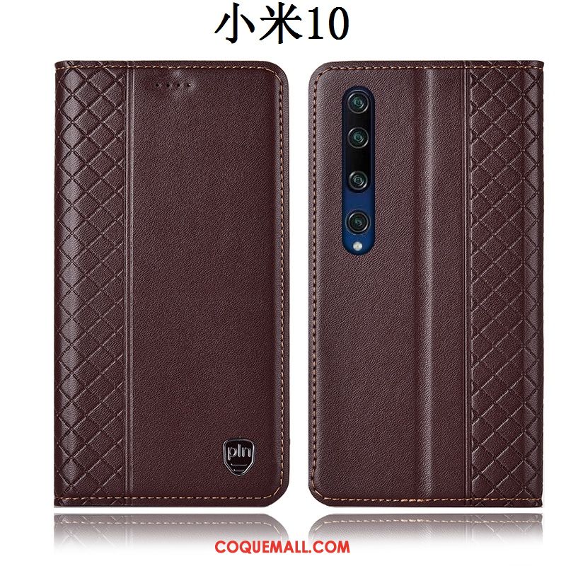 Étui Xiaomi Mi 10 Tout Compris Rouge Petit, Coque Xiaomi Mi 10 En Cuir Protection Beige