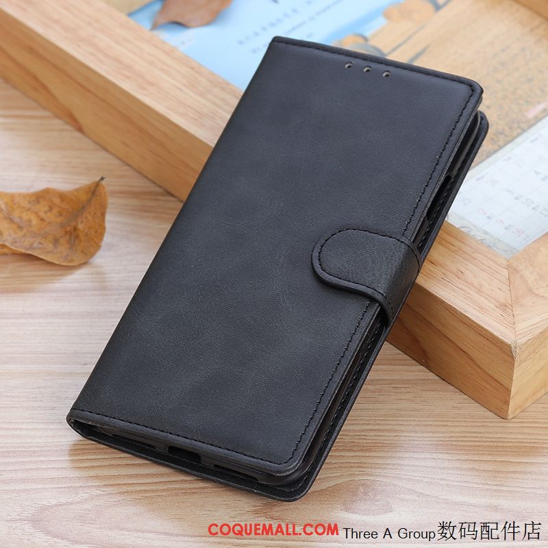 Étui Xiaomi Mi 10 Téléphone Portable En Cuir Incassable, Coque Xiaomi Mi 10 Carte Fluide Doux Beige