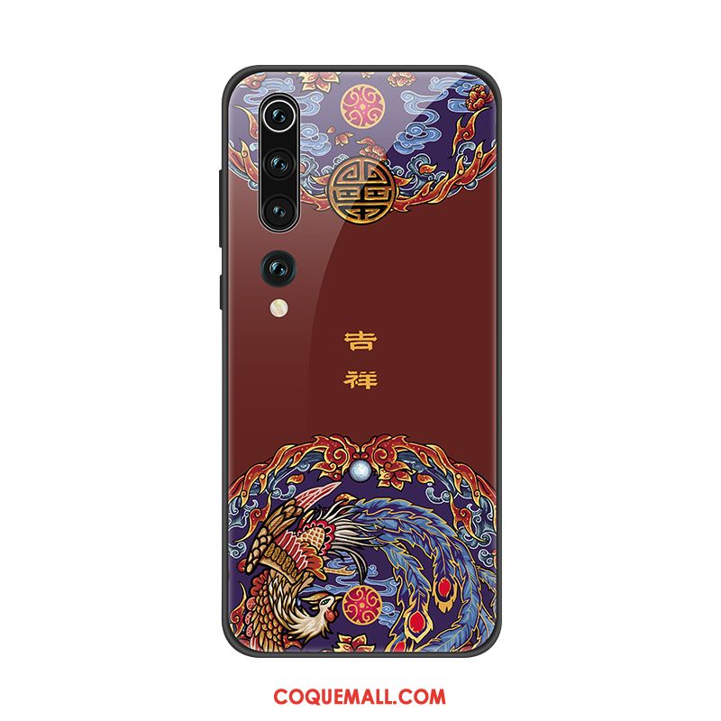 Étui Xiaomi Mi 10 Téléphone Portable Protection Vintage, Coque Xiaomi Mi 10 Verre Petit Beige