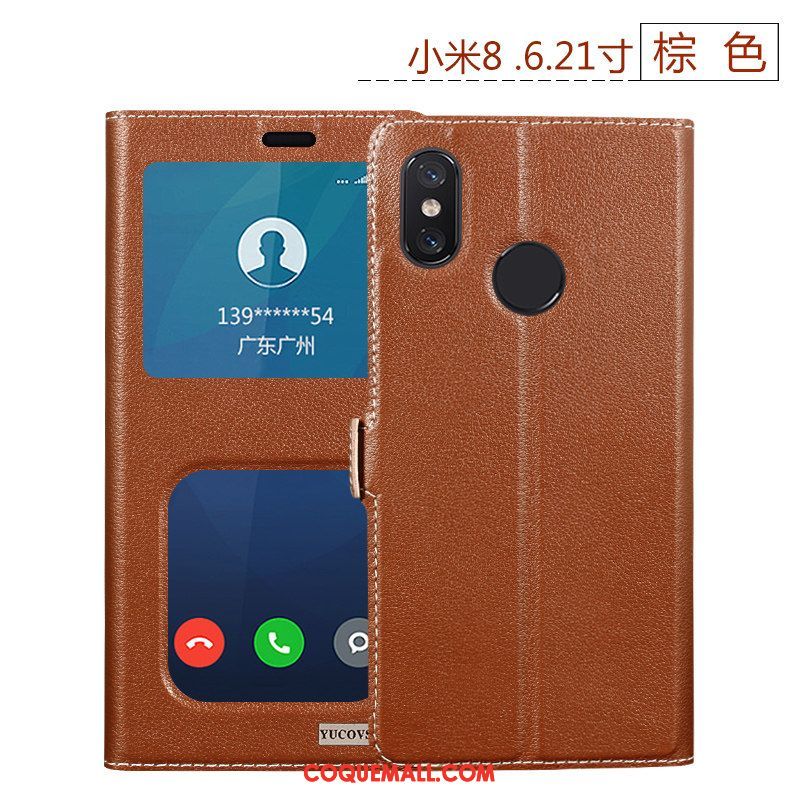 Étui Xiaomi Mi 8 Business Vin Rouge Silicone, Coque Xiaomi Mi 8 Téléphone Portable Tout Compris Beige