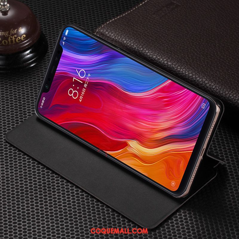 Étui Xiaomi Mi 8 Clamshell Étui En Cuir Petit, Coque Xiaomi Mi 8 Téléphone Portable Réveillez-vous Beige