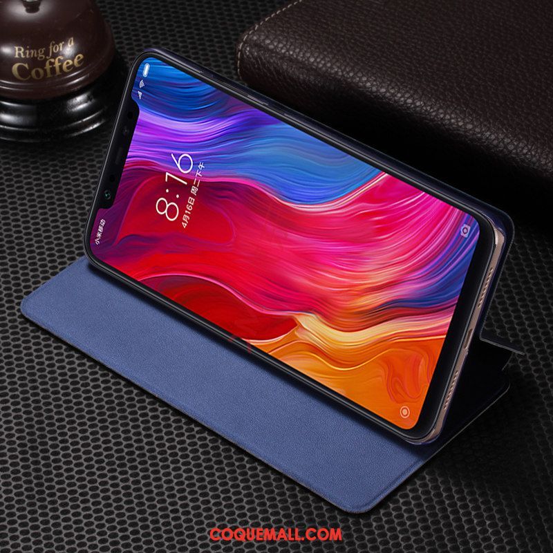 Étui Xiaomi Mi 8 Clamshell Étui En Cuir Petit, Coque Xiaomi Mi 8 Téléphone Portable Réveillez-vous Beige