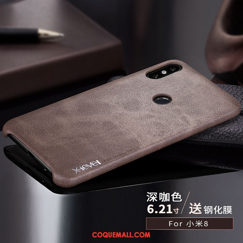 Étui Xiaomi Mi 8 Créatif Petit Incassable, Coque Xiaomi Mi 8 Qualité Personnalité Beige