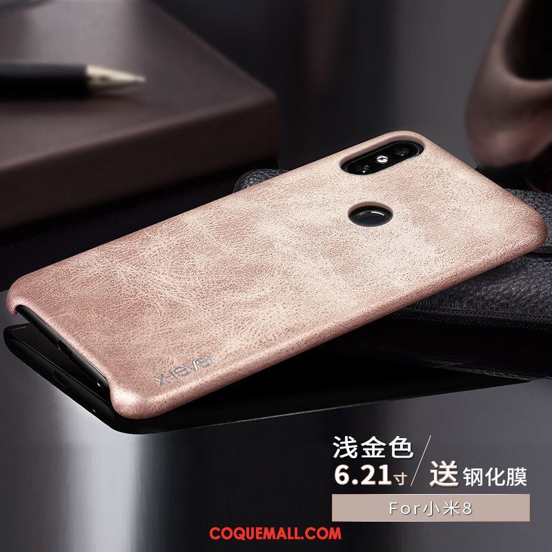 Étui Xiaomi Mi 8 Créatif Petit Incassable, Coque Xiaomi Mi 8 Qualité Personnalité Beige