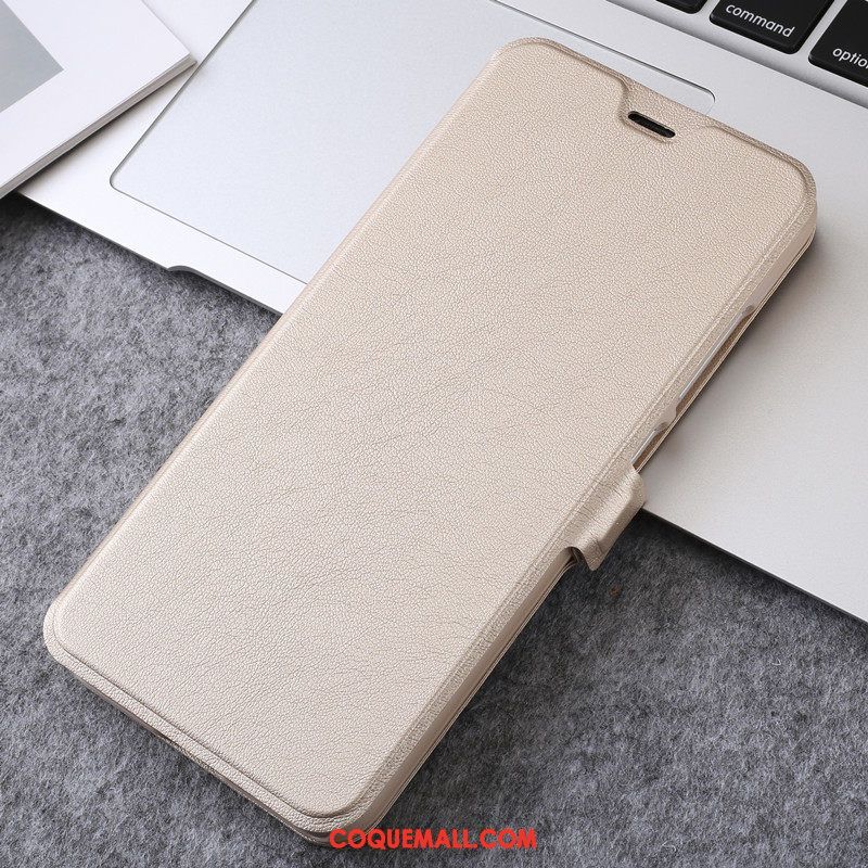 Étui Xiaomi Mi 8 Dormance Petit Clamshell, Coque Xiaomi Mi 8 Or Protection Beige