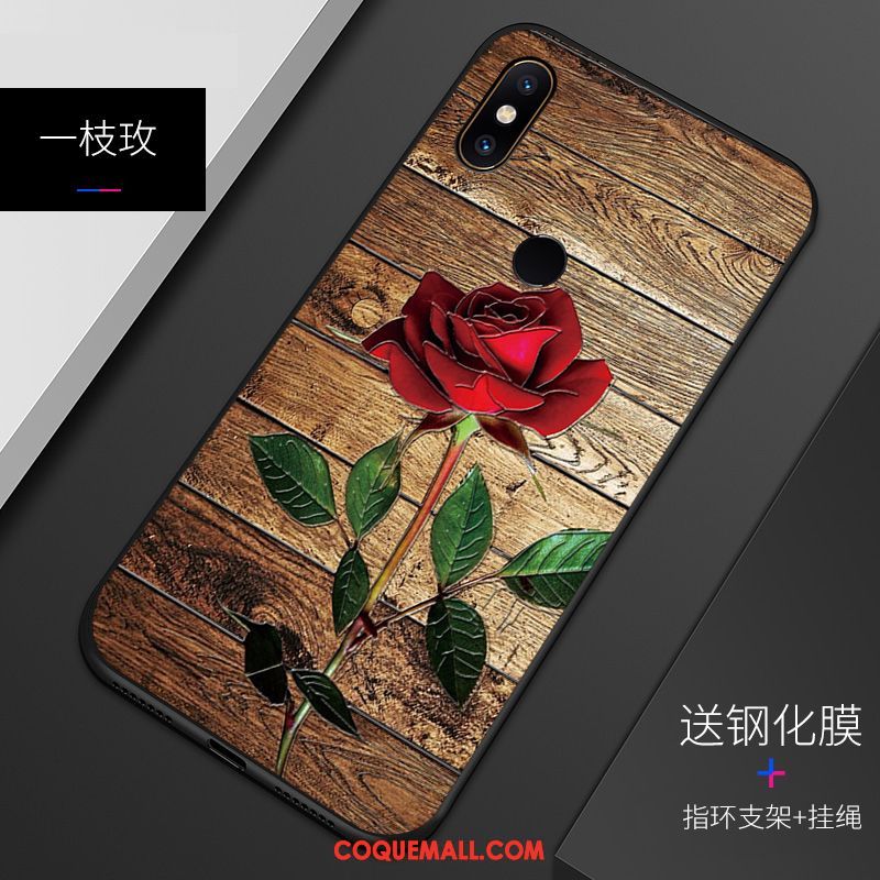 Étui Xiaomi Mi 8 Délavé En Daim Gaufrage Motif, Coque Xiaomi Mi 8 Téléphone Portable Silicone Beige