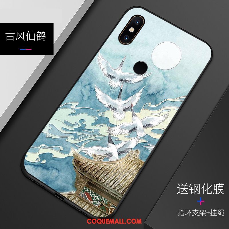 Étui Xiaomi Mi 8 Délavé En Daim Gaufrage Motif, Coque Xiaomi Mi 8 Téléphone Portable Silicone Beige