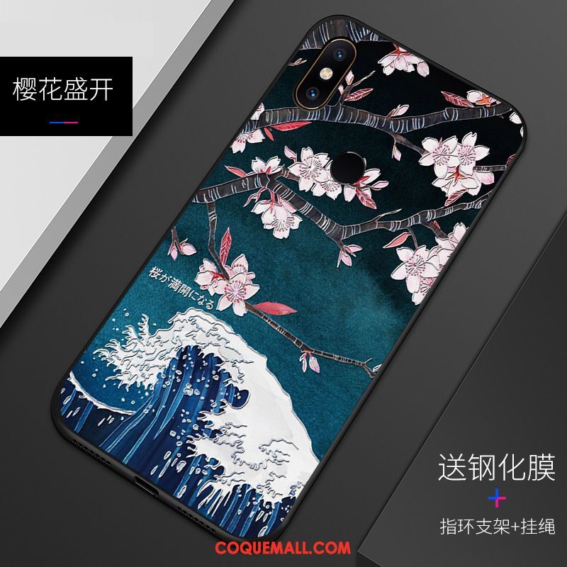 Étui Xiaomi Mi 8 Délavé En Daim Gaufrage Motif, Coque Xiaomi Mi 8 Téléphone Portable Silicone Beige