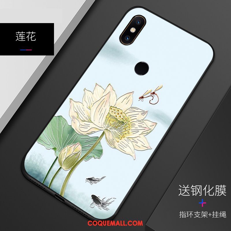 Étui Xiaomi Mi 8 Délavé En Daim Gaufrage Motif, Coque Xiaomi Mi 8 Téléphone Portable Silicone Beige