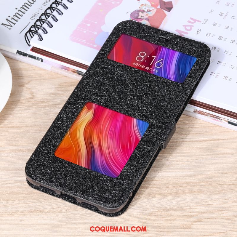 Étui Xiaomi Mi 8 Incassable Silicone Protection, Coque Xiaomi Mi 8 Clamshell Étui En Cuir Beige