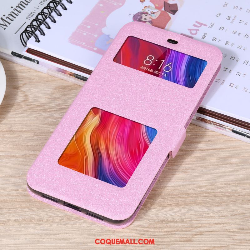 Étui Xiaomi Mi 8 Incassable Silicone Protection, Coque Xiaomi Mi 8 Clamshell Étui En Cuir Beige