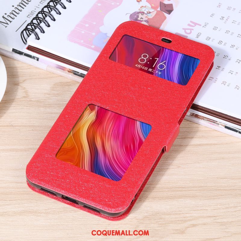 Étui Xiaomi Mi 8 Incassable Silicone Protection, Coque Xiaomi Mi 8 Clamshell Étui En Cuir Beige