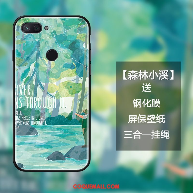 Étui Xiaomi Mi 8 Lite Art Créatif Téléphone Portable, Coque Xiaomi Mi 8 Lite Fleur Sentir Beige