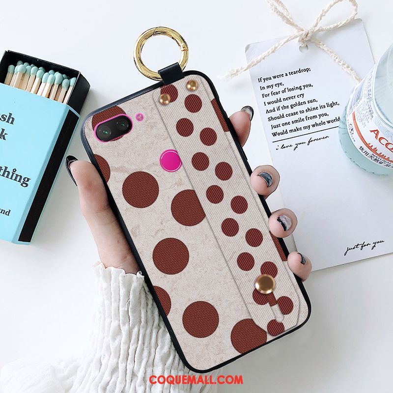 Étui Xiaomi Mi 8 Lite Créatif Simple Vintage, Coque Xiaomi Mi 8 Lite Amour Fluide Doux Beige