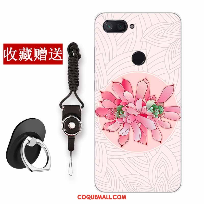 Étui Xiaomi Mi 8 Lite Fleur Petit Tout Compris, Coque Xiaomi Mi 8 Lite Silicone Téléphone Portable Beige