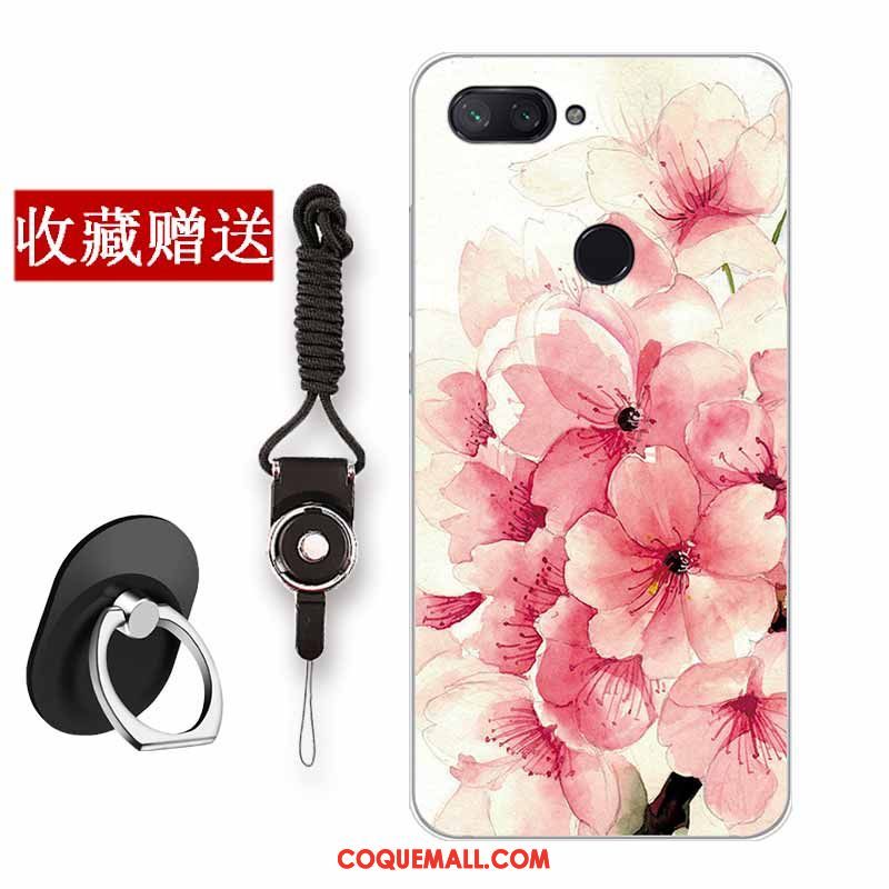 Étui Xiaomi Mi 8 Lite Fleur Petit Tout Compris, Coque Xiaomi Mi 8 Lite Silicone Téléphone Portable Beige