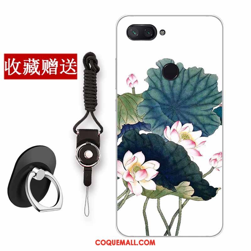 Étui Xiaomi Mi 8 Lite Fleur Petit Tout Compris, Coque Xiaomi Mi 8 Lite Silicone Téléphone Portable Beige