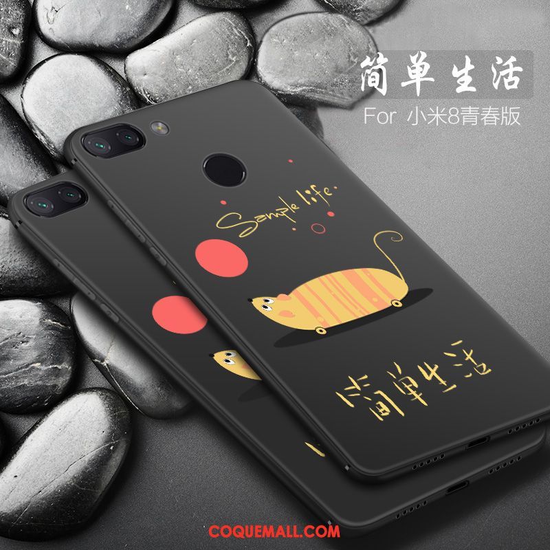 Étui Xiaomi Mi 8 Lite Incassable Créatif Net Rouge, Coque Xiaomi Mi 8 Lite Silicone Téléphone Portable Beige