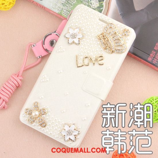 Étui Xiaomi Mi 8 Lite Incassable Nouveau Strass, Coque Xiaomi Mi 8 Lite Étui En Cuir Rouge Beige