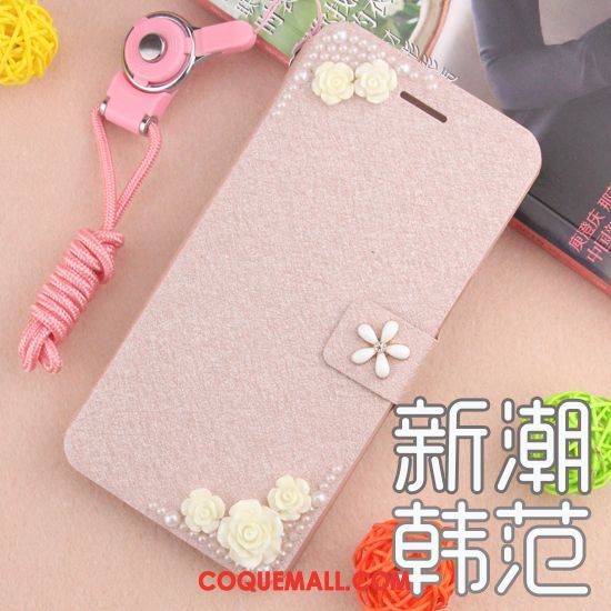 Étui Xiaomi Mi 8 Lite Incassable Nouveau Strass, Coque Xiaomi Mi 8 Lite Étui En Cuir Rouge Beige