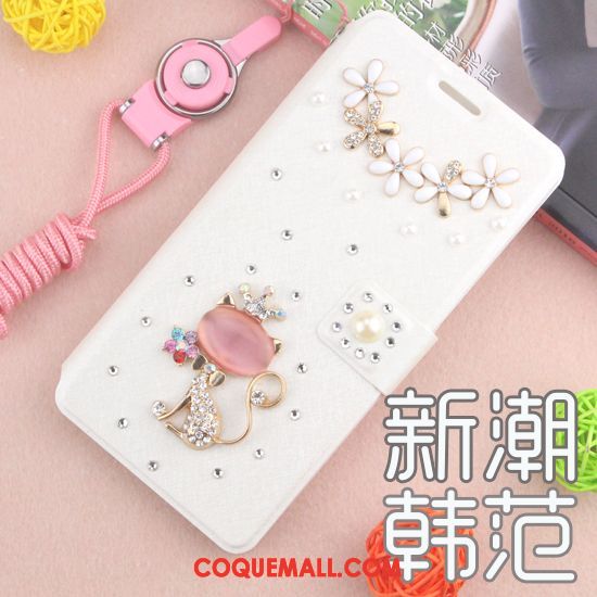 Étui Xiaomi Mi 8 Lite Incassable Nouveau Strass, Coque Xiaomi Mi 8 Lite Étui En Cuir Rouge Beige