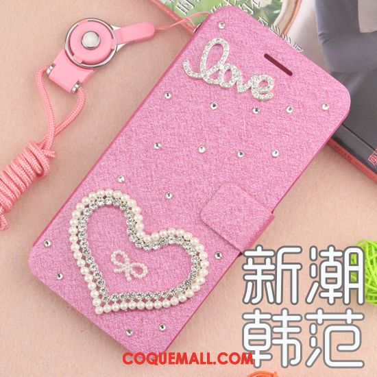 Étui Xiaomi Mi 8 Lite Incassable Nouveau Strass, Coque Xiaomi Mi 8 Lite Étui En Cuir Rouge Beige