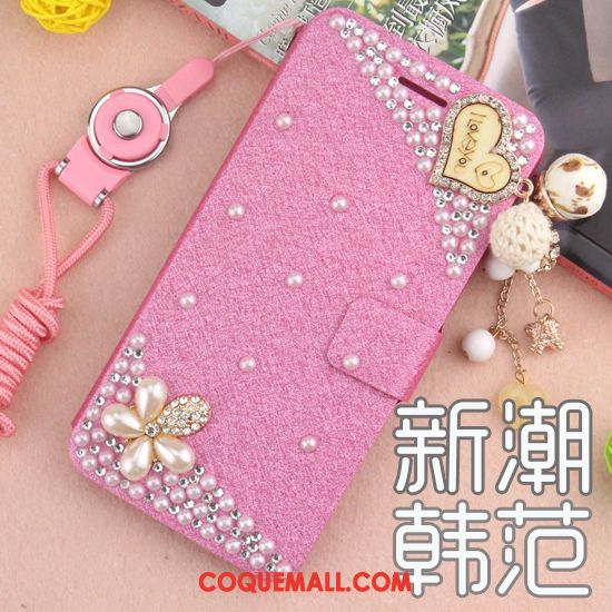 Étui Xiaomi Mi 8 Lite Incassable Nouveau Strass, Coque Xiaomi Mi 8 Lite Étui En Cuir Rouge Beige