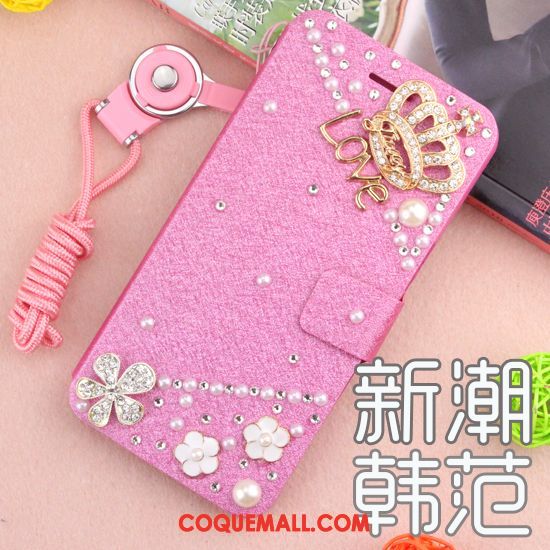 Étui Xiaomi Mi 8 Lite Incassable Nouveau Strass, Coque Xiaomi Mi 8 Lite Étui En Cuir Rouge Beige