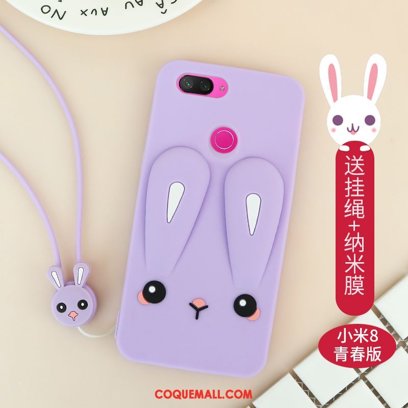 Étui Xiaomi Mi 8 Lite Incassable Silicone Petit, Coque Xiaomi Mi 8 Lite Net Rouge Nouveau Beige