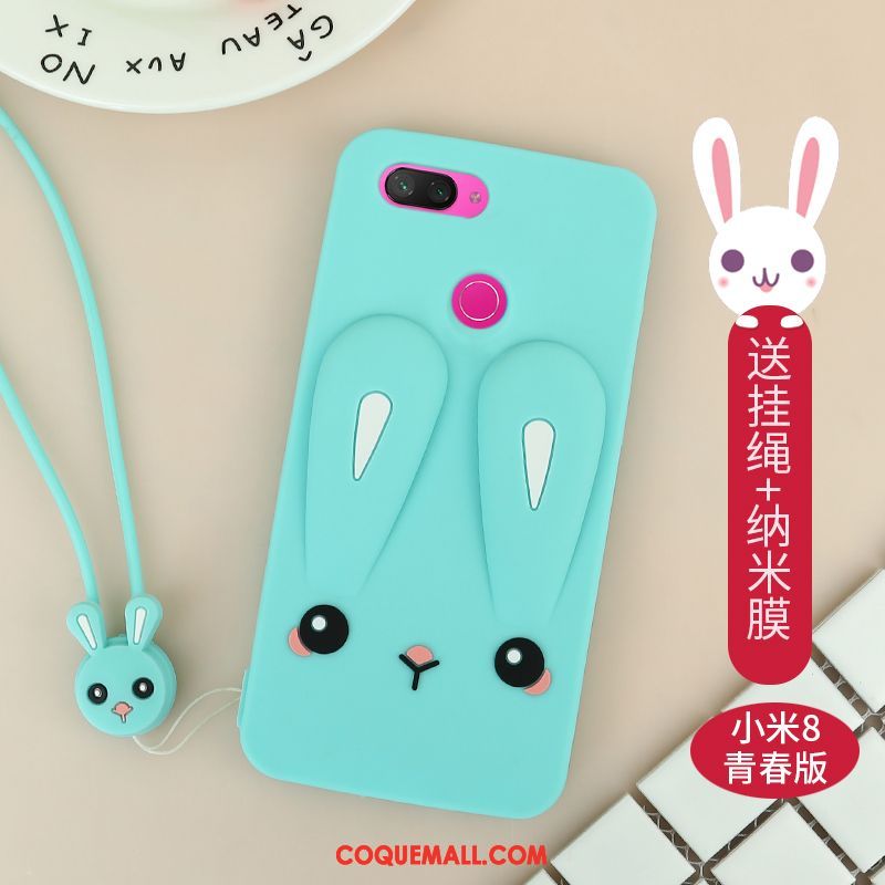 Étui Xiaomi Mi 8 Lite Incassable Silicone Petit, Coque Xiaomi Mi 8 Lite Net Rouge Nouveau Beige