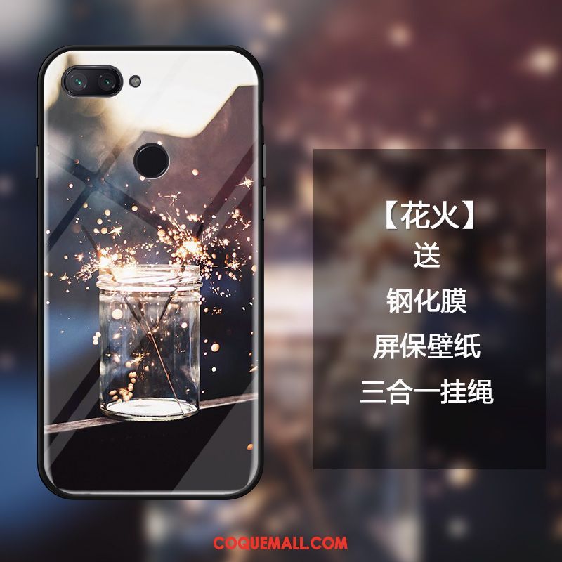 Étui Xiaomi Mi 8 Lite Jeunesse Créatif Personnalité, Coque Xiaomi Mi 8 Lite Mode Verre Beige