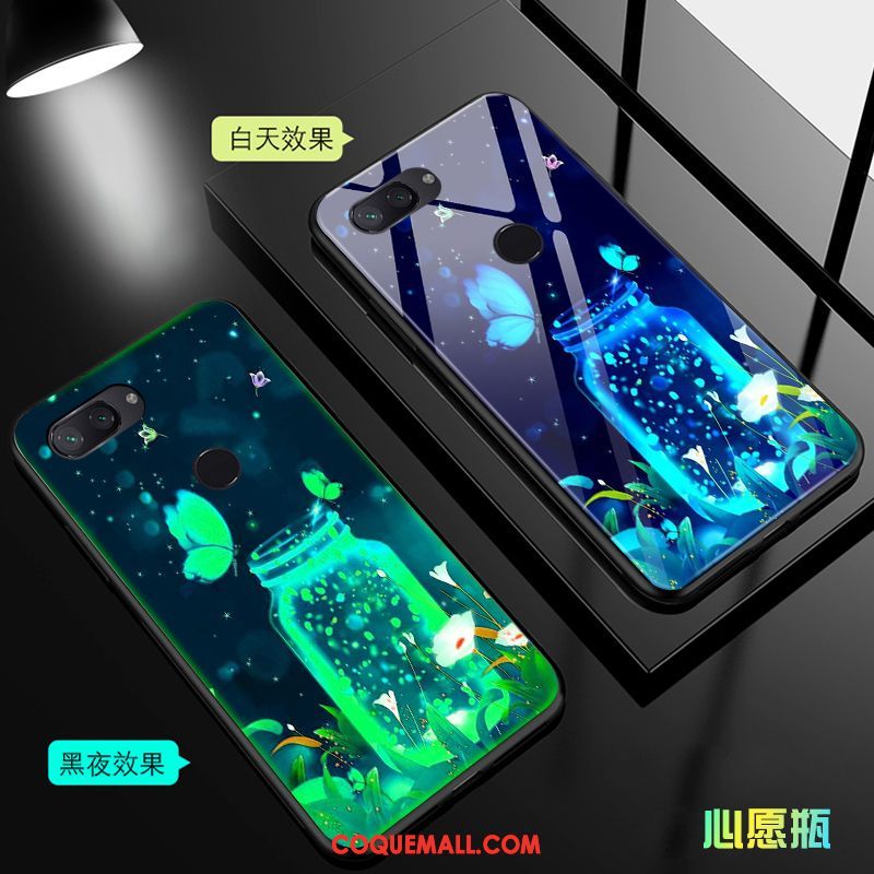 Étui Xiaomi Mi 8 Lite Jeunesse Personnalité Incassable, Coque Xiaomi Mi 8 Lite Vert Petit Beige