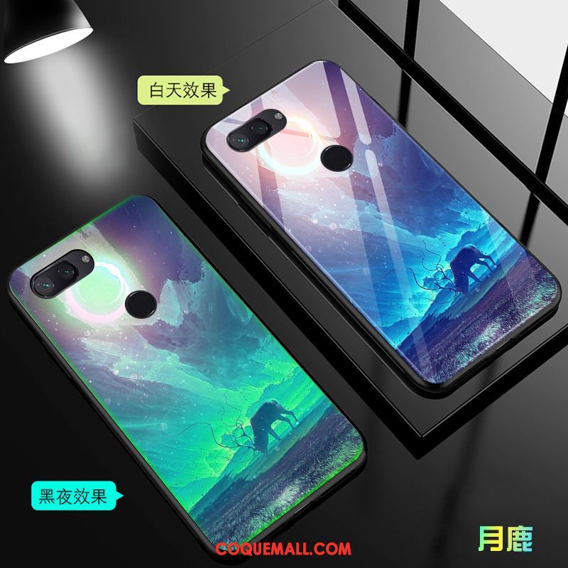 Étui Xiaomi Mi 8 Lite Jeunesse Personnalité Incassable, Coque Xiaomi Mi 8 Lite Vert Petit Beige