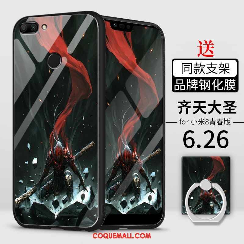 Étui Xiaomi Mi 8 Lite Net Rouge Personnalité Petit, Coque Xiaomi Mi 8 Lite Difficile Créatif Beige