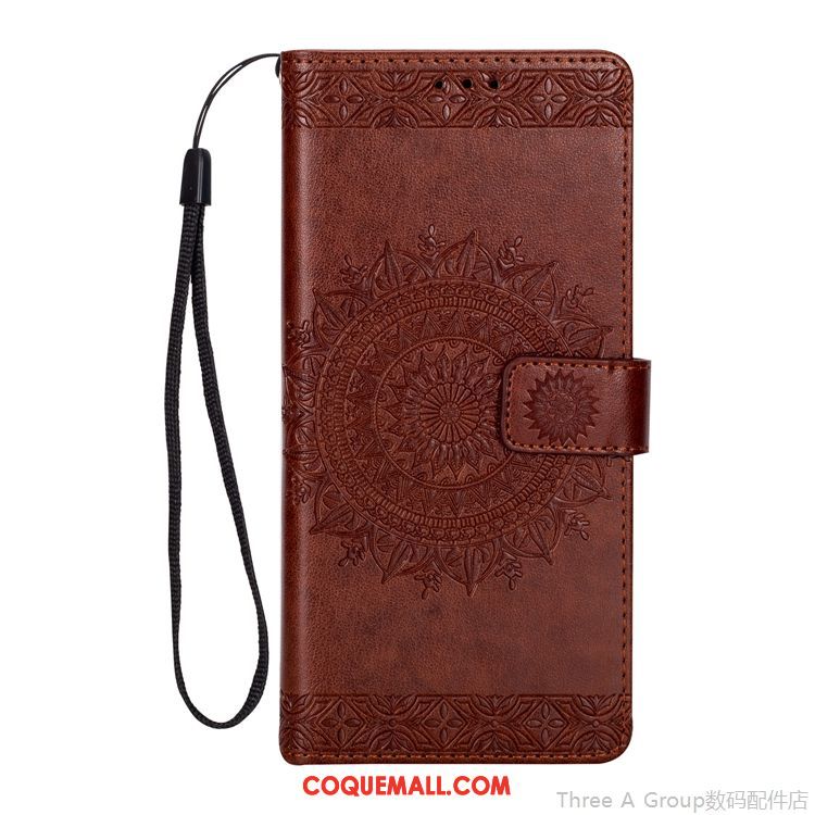 Étui Xiaomi Mi 8 Lite Ornements Suspendus Étui En Cuir Portefeuille, Coque Xiaomi Mi 8 Lite Téléphone Portable Gaufrage