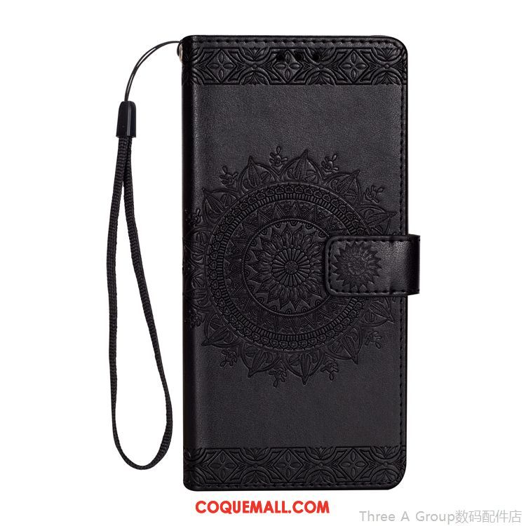 Étui Xiaomi Mi 8 Lite Ornements Suspendus Étui En Cuir Portefeuille, Coque Xiaomi Mi 8 Lite Téléphone Portable Gaufrage