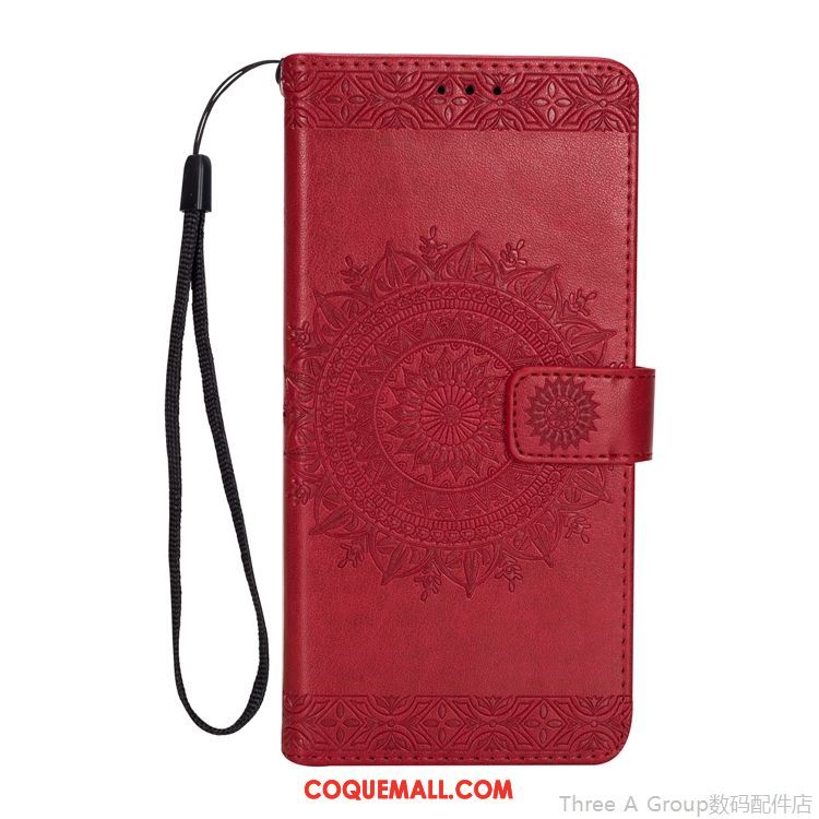 Étui Xiaomi Mi 8 Lite Ornements Suspendus Étui En Cuir Portefeuille, Coque Xiaomi Mi 8 Lite Téléphone Portable Gaufrage