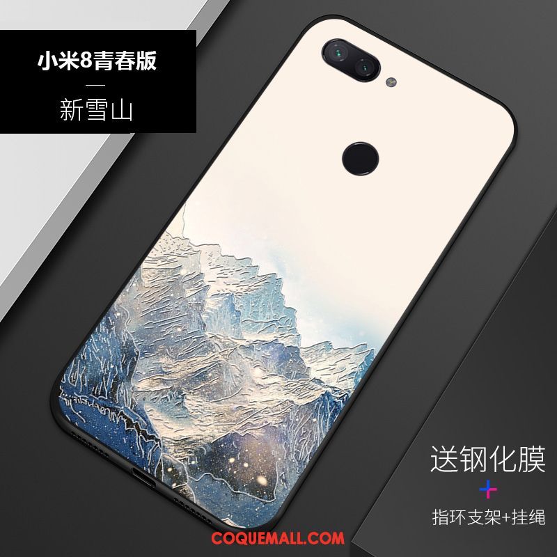 Étui Xiaomi Mi 8 Lite Personnalisé Silicone Fluide Doux, Coque Xiaomi Mi 8 Lite Personnalité Délavé En Daim Beige