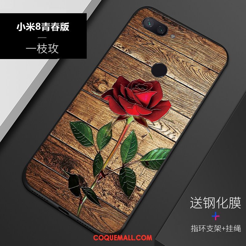 Étui Xiaomi Mi 8 Lite Personnalisé Silicone Fluide Doux, Coque Xiaomi Mi 8 Lite Personnalité Délavé En Daim Beige