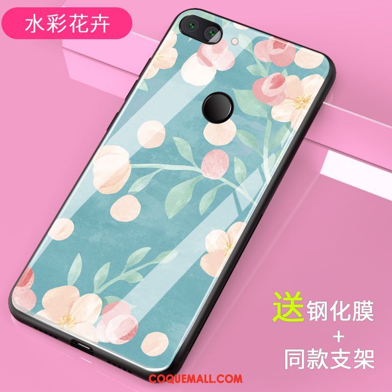 Étui Xiaomi Mi 8 Lite Petit Jeunesse Téléphone Portable, Coque Xiaomi Mi 8 Lite Blanc Modèle Fleurie Beige