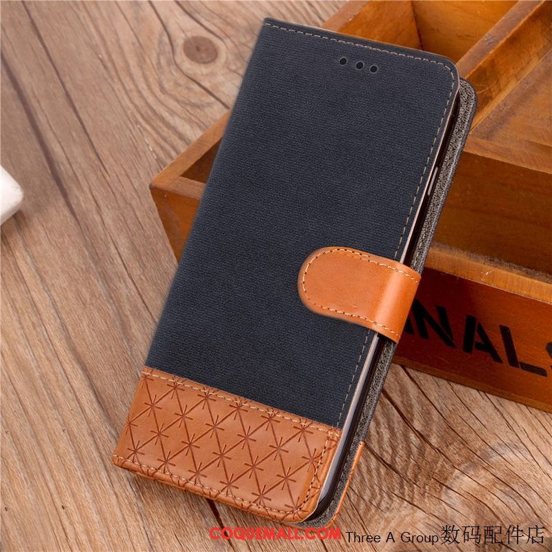 Étui Xiaomi Mi 8 Lite Portefeuille Bleu Téléphone Portable, Coque Xiaomi Mi 8 Lite Protection Étui En Cuir