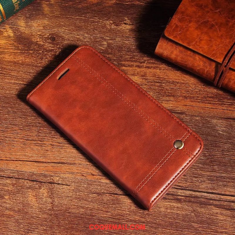 Étui Xiaomi Mi 8 Lite Protection Carte Cuir Véritable, Coque Xiaomi Mi 8 Lite Étui En Cuir Tout Compris