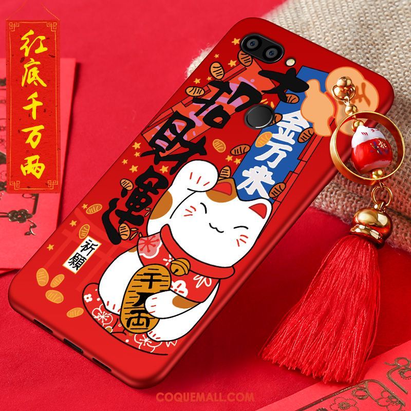 Étui Xiaomi Mi 8 Lite Protection Rouge Téléphone Portable, Coque Xiaomi Mi 8 Lite Fluide Doux Petit Beige