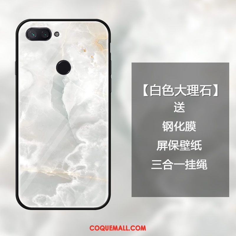 Étui Xiaomi Mi 8 Lite Simple Blanc Jeunesse, Coque Xiaomi Mi 8 Lite Ornements Suspendus Mode Beige