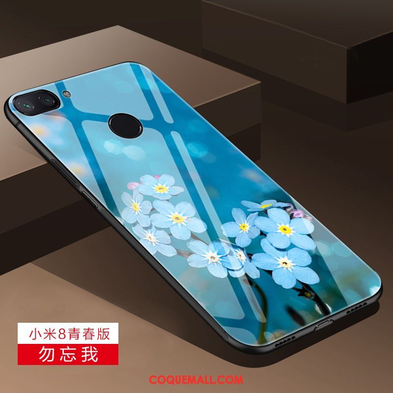 Étui Xiaomi Mi 8 Lite Tout Compris Créatif Jeunesse, Coque Xiaomi Mi 8 Lite Miroir Protection Beige