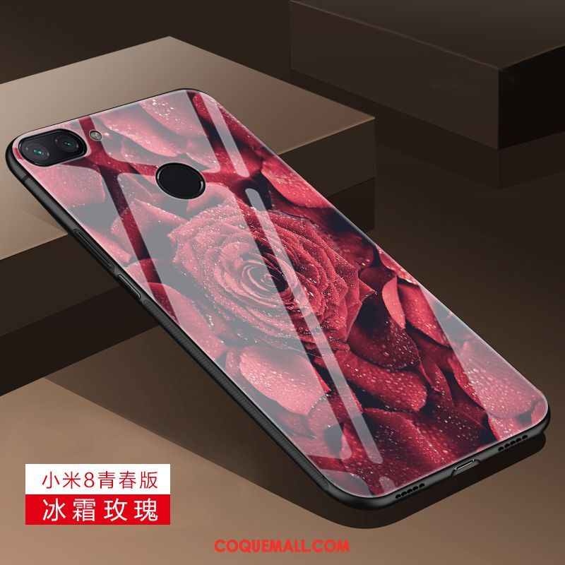 Étui Xiaomi Mi 8 Lite Tout Compris Créatif Jeunesse, Coque Xiaomi Mi 8 Lite Miroir Protection Beige