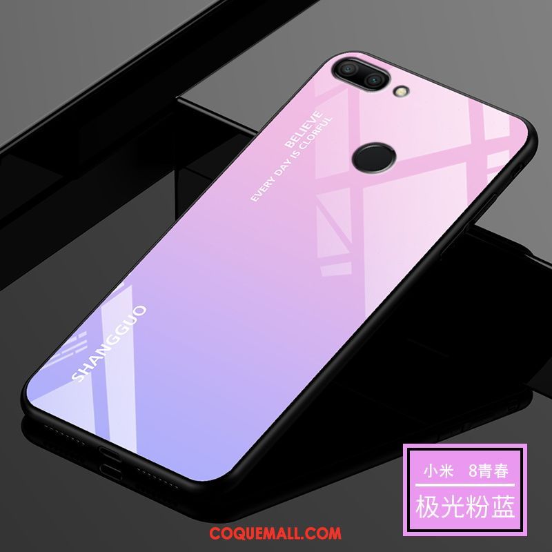 Étui Xiaomi Mi 8 Lite Tout Compris Silicone Net Rouge, Coque Xiaomi Mi 8 Lite Modèle Fleurie Mode Beige