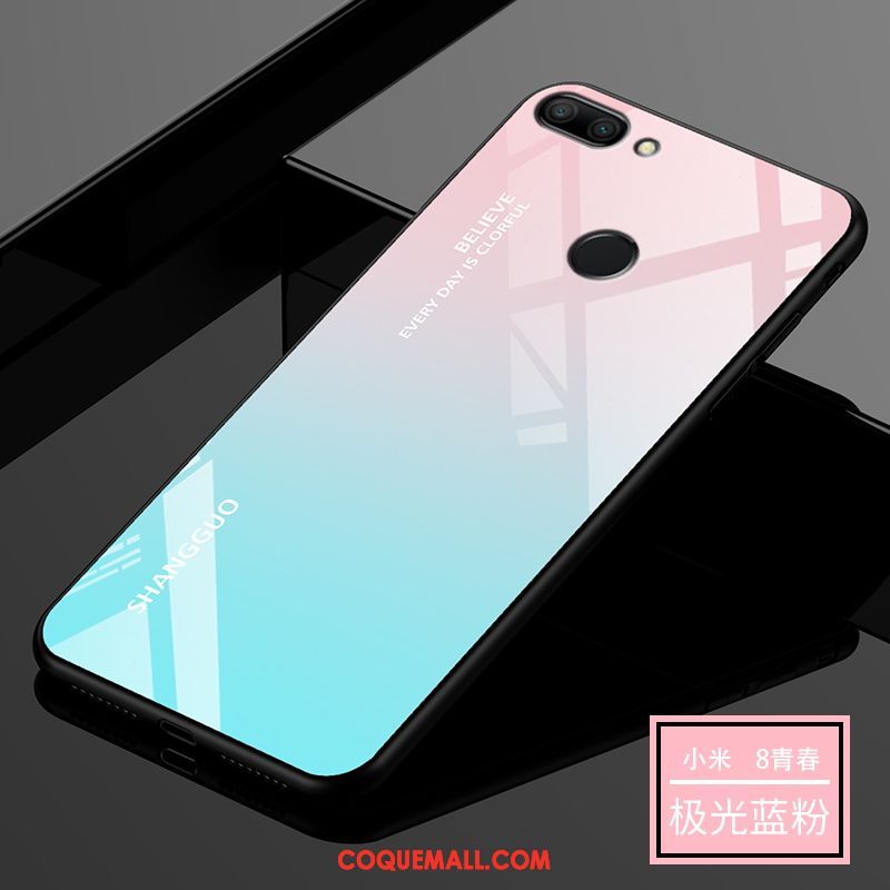 Étui Xiaomi Mi 8 Lite Tout Compris Silicone Net Rouge, Coque Xiaomi Mi 8 Lite Modèle Fleurie Mode Beige