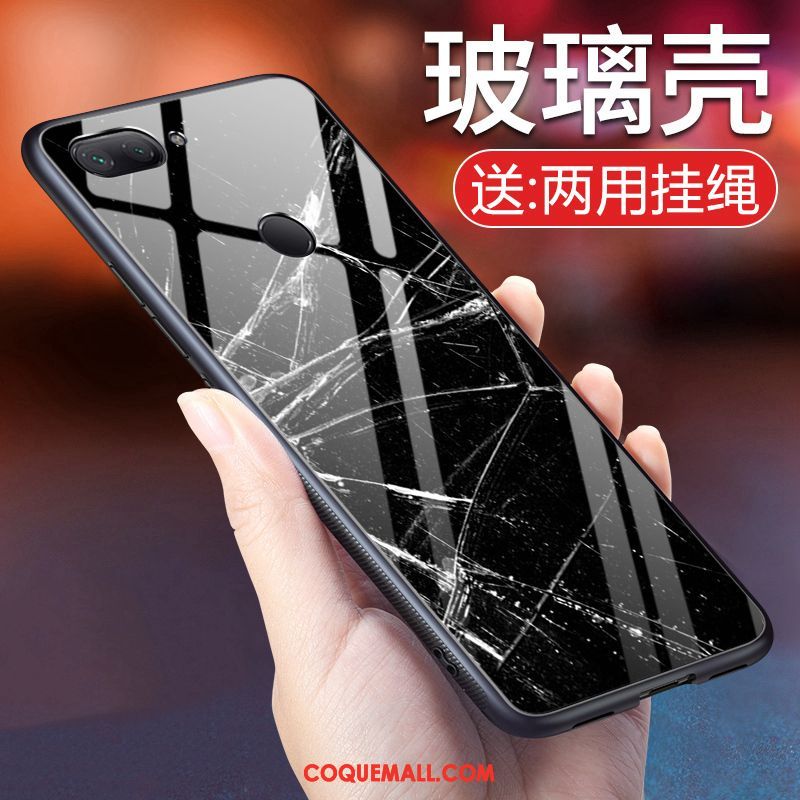 Étui Xiaomi Mi 8 Lite Téléphone Portable Verre Jeunesse, Coque Xiaomi Mi 8 Lite Noir Tendance Beige